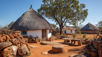 Traditional Zulu Grass Hut Tribe