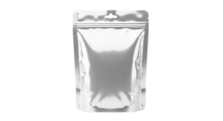 Shiny silver pouch, ideal for showcasing product packaging in a sleek, contemporary and clean style.