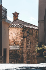 old brick building in the old town of the istrian village
