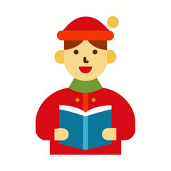 a caroler singing with a songbook  vector art  