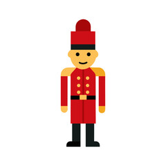 a nutcracker soldier figure  simple flat color vector art