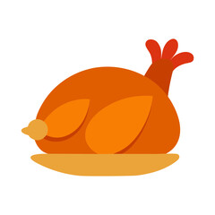 a roasted turkey with garnish  vector art 