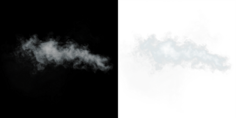 Smoke overlay effect on contrasting backgrounds, showcasing ethereal wisps of vapor in black and white, ideal for creative design projects and visual storytelling