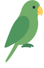 a green bird with yellow beak
