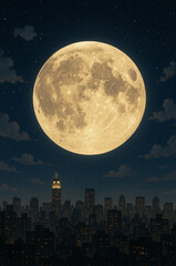 Fototapeta premium moon over city