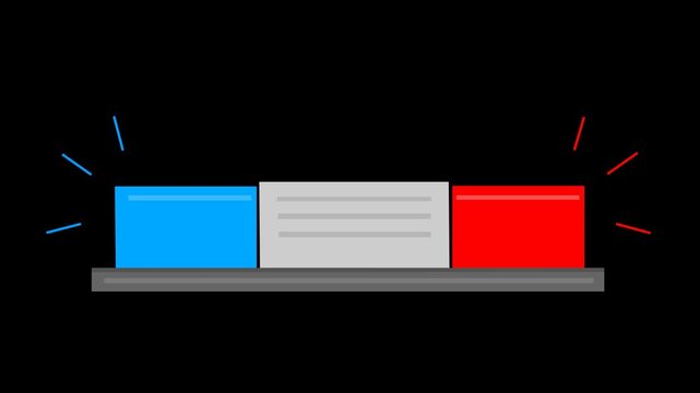 siren animation or police car alarm with alpha channel at zero