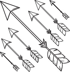 Black outlined arrows vector collection is ideal for hand-drawn navigation symbols and simple illustrative graphics.