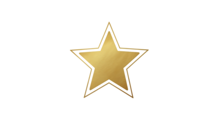 A simple, elegant golden star with a white outline on a plain white background.