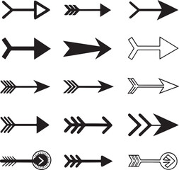 Decorative colorful arrow set showing multiple direction patterns for infographic and creative navigation layouts