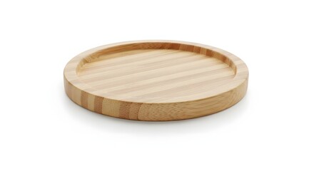 Natural wood round coaster or small serving tray for elegant home organization and kitchen utility