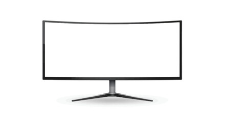 A sleek, curved computer monitor with a thin black frame and silver stand on a plain white background.