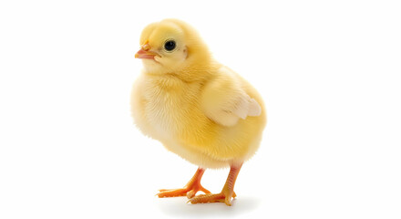 Fototapeta premium Fluffy chick isolated on clean white backdrop