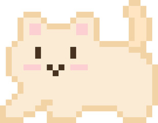 pixel illustration of cute dog emoji