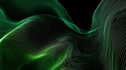 green flow of lines with dark green backgrounds
