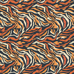 Tiger stripes skin seamless pattern. Animal print seamless pattern for background fabric 