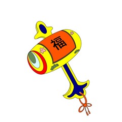 金運アップの象徴として描かれた打ち出の小槌
