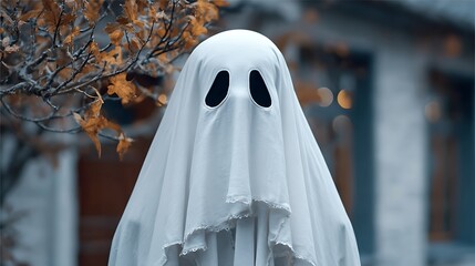 Halloween ghost costume, adding a spooky touch to Halloween festivities.