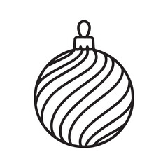 Minimalist black and white icon of a Christmas ornament