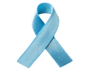 Blue ribbon symbol representing awareness and support for various causes including cancer and mental health issues