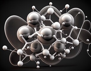 ai generated ai generative mono single amino acid molecule graphic design deocaration chemistry medicine education vibe graphic art