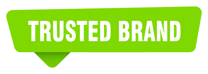 trusted brand green sign isolated on transpatent background. trusted brand sticker