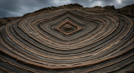 The powerful geological forces visible in folded rock.