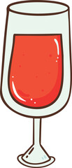 Red wine cartoon doodle hand drawn