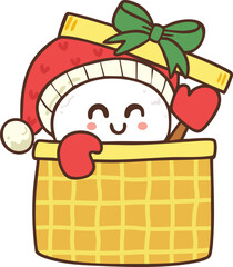 Christmas gnome with snowman cartoon hand drawn