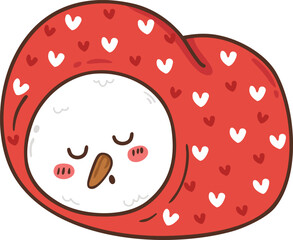 Christmas gnome with snowman cartoon hand drawn