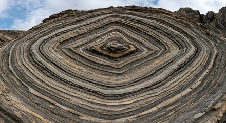 The powerful geological forces visible in folded rock.