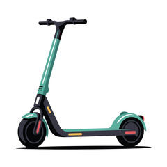 Sleek Teal and Black Shared E-Scooter Vector on White Background Mobility Concept