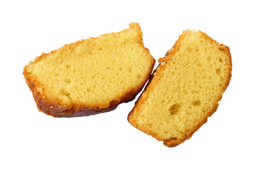 Sliced pound cake isolated on transparent background