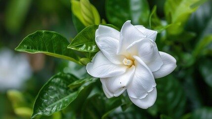 Fototapeta premium Vibrant colorful flower blooming brightly in a sunny garden, with soft green leaves surrounding its delicate petals. Fresh flower standing tall among grass, showcasing natural beauty, freshness