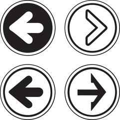 Circular arrow navigation buttons vector design representing back and forward motion controls