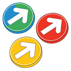 Colorful circular arrow icons vector design showing direction and navigation concept for modern projects.