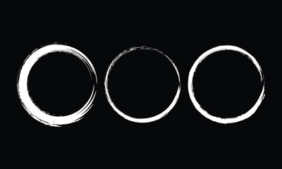 Grunge Circle Texture Set on Black Background © Creative_Rasma