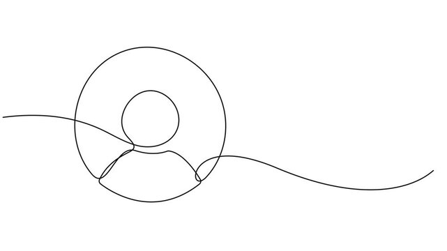 profile icon animation continuous one line drawing, 4K video animation with alpha channel. Full length one line animation. Account icon in thin line and Flat Design. User person icon continuous one