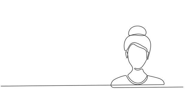 profile icon animation continuous one line drawing, 4K video animation with alpha channel. Full length one line animation. Account icon in thin line and Flat Design. User person icon continuous one