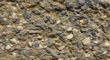 The texture of conglomerate rock with embedded stones.