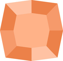 3D Rectangular Diamond Gemstone Illustration