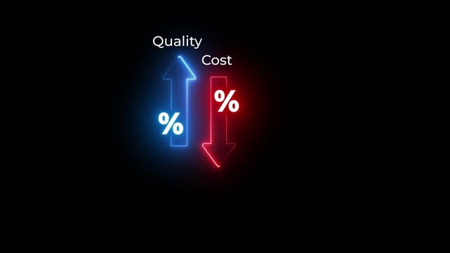Cost and quality control concept, Businessman holding with virtual quality control growth graph and cost reduction. cost optimization for products, Successful organization strategy and management,