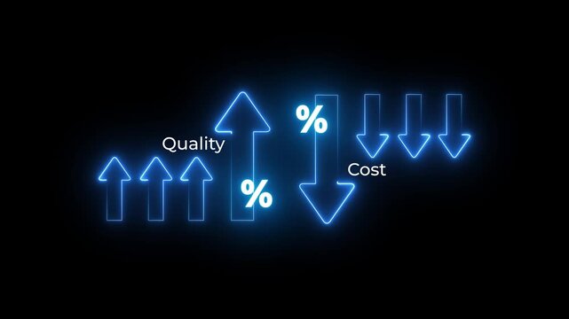 Cost and quality control concept, Businessman holding with virtual quality control growth graph and cost reduction. cost optimization for products, Successful organization strategy and management,
