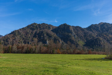 Lake landscape. Picturesque mountain lake Offensee located in the Salzkammergut region (Salt Chamber) in Upper Austria