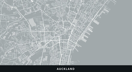 Obraz premium Minimalist map design of auckland city in grey tones