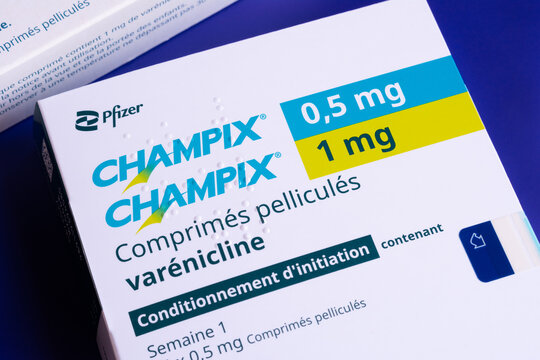 Champix (Var&eacute;nicline). 
M&eacute;dicament utilis&eacute; pour traiter la d&eacute;pendance &agrave; la nicotine.