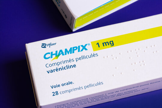 Champix (Var&eacute;nicline). 
M&eacute;dicament utilis&eacute; pour traiter la d&eacute;pendance &agrave; la nicotine.