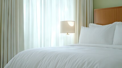 Elegant bedroom bathed in soft morning light, showcasing delicate precision in ephemeral materials with a cinquecento touch