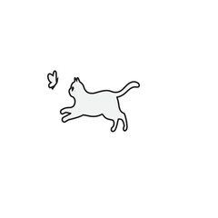 Black Cat Heart Tail Icon