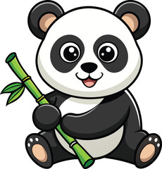 panda with bamboo