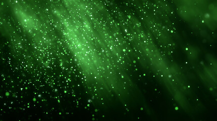 Vibrant Emerald Glitter Overlay with Cinematic Light Rays